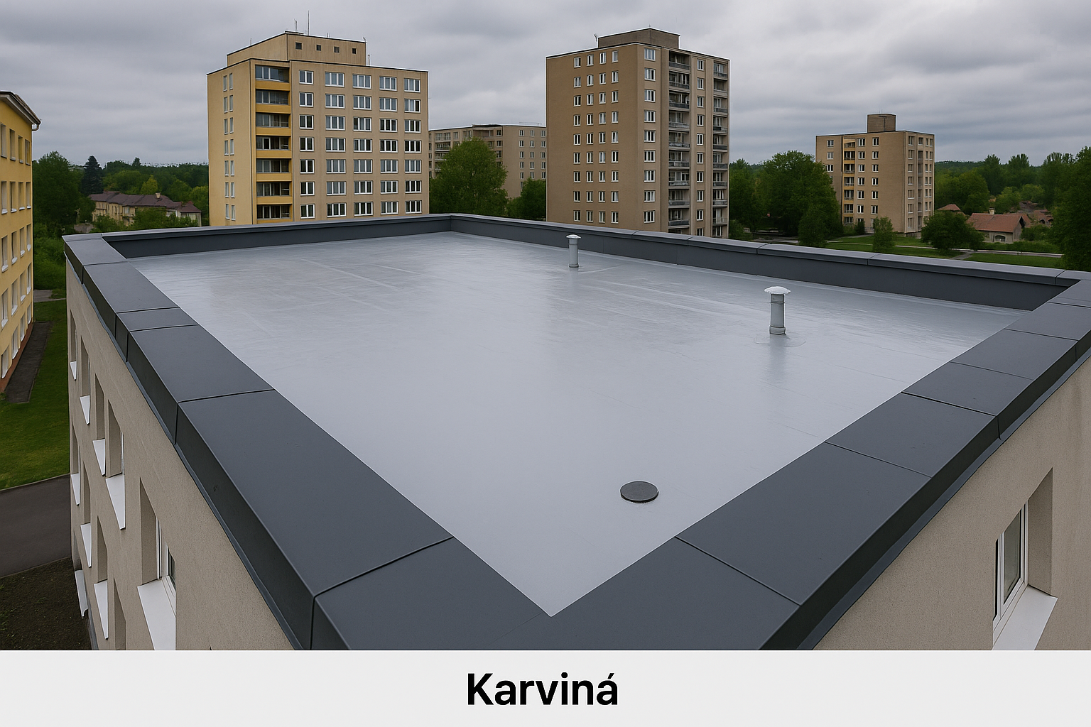 Zateplení střechy bytového domu